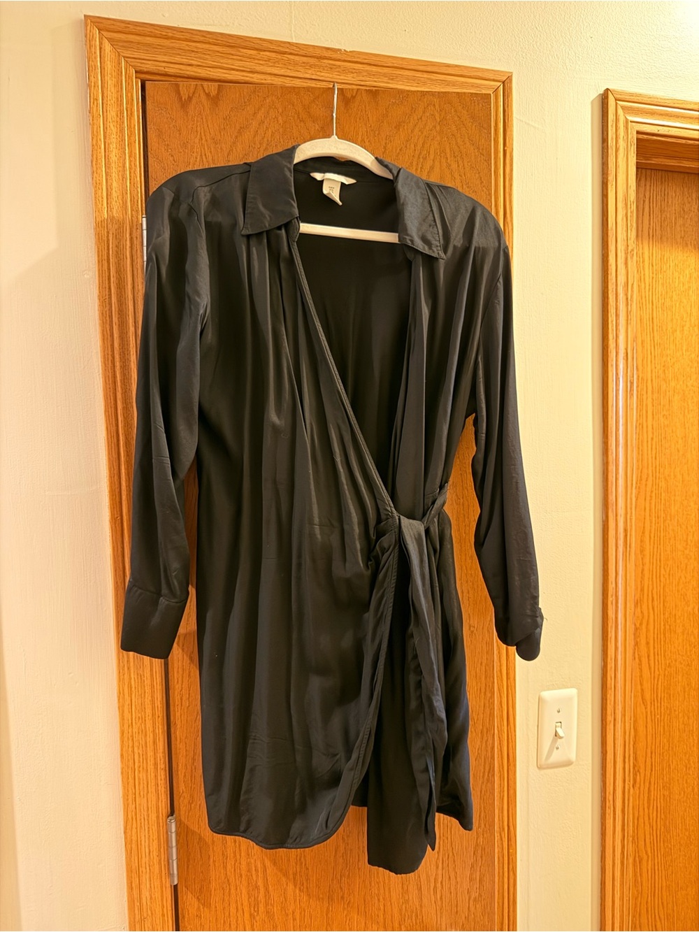 H&M Black Wrap Shirt Dress